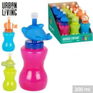 Gourde enfant 300ml 3 designs et couleurs assorties display de 12