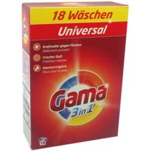 Lessive universelle Gama 3 en 1,18 lavages, paquet de 1,08kg